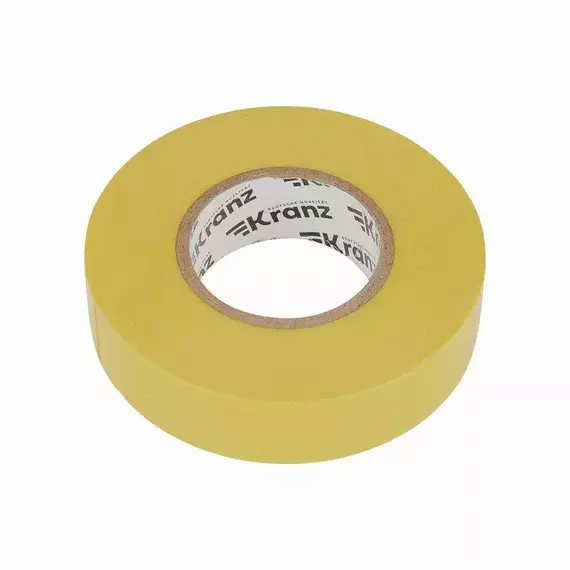 Изолента ПВХ профессиональная 0.18х19мм 20м желт. Kranz KR-09-2802, изображение 4