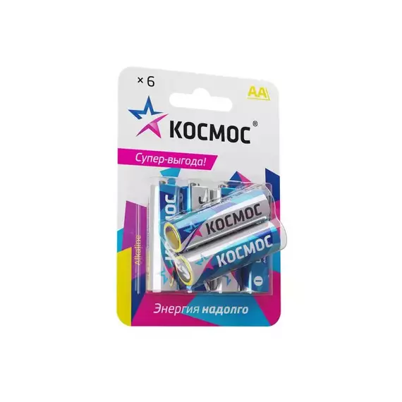 Элемент питания алкалиновый AA/LR06 BP-6 (блист.6шт) КОСМОС KOCLR6BL6