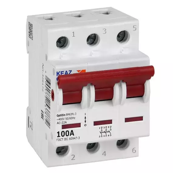 Выключатель нагрузки модульный OptiDin BM63PL-3100-УХЛ3 (ВМ63PL) КЭАЗ 328172
