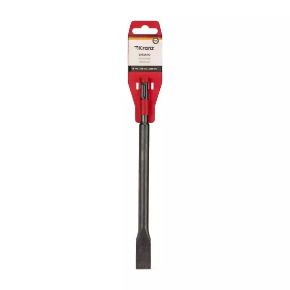 Зубило плоское 14х20х250мм SDS PLUS Kranz KR-91-0207, изображение 2