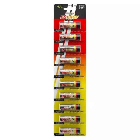 Элемент питания алкалиновый AA/LR6-10BL strip (блист.10шт) Трофи C0034054