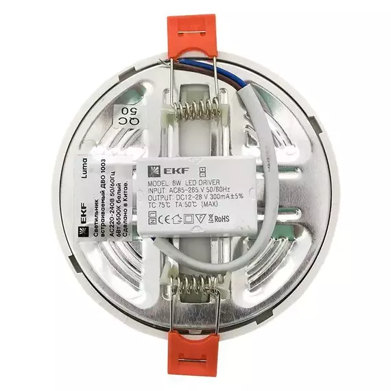 Светильник светодиодный ДВО 1003 6Вт 6500К IP20 встраив. Basic EKF DLL-1003-6-6500, изображение 7