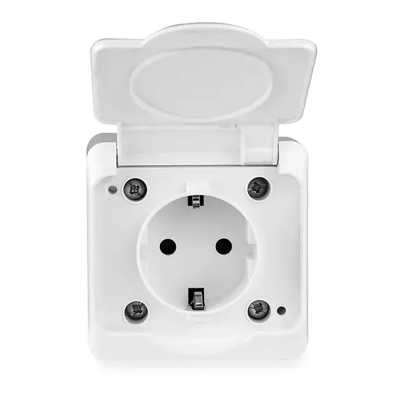 Розетка 1-м ОП Nix 16А IP54 250В с заземл. с крышкой бел. TOKOV ELECTRIC TKE-NX-R1Z-C01-IP54, изображение 4