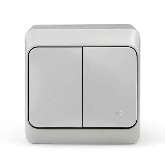 Выключатель 2-кл. ОП Nix 10А IP54 250В сер. TOKOV ELECTRIC TKE-NX-V2-C06-IP54, изображение 2