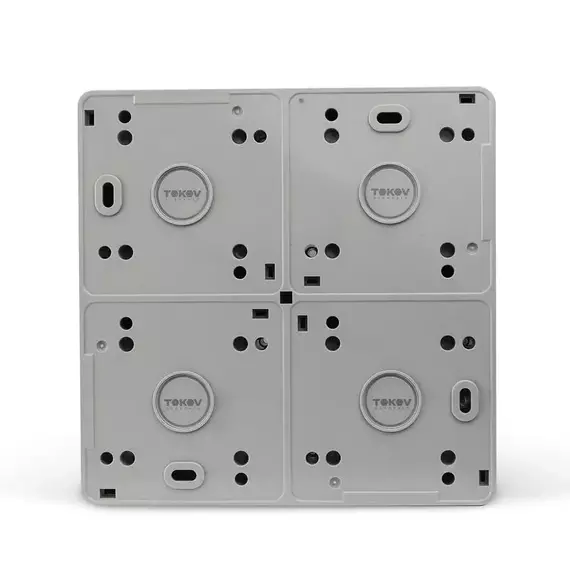 Розетка 4-м ОП Nix 16А IP54 250В с заземл. с крышкой сер. TOKOV ELECTRIC TKE-NX-R4Z-C06-IP54, изображение 5