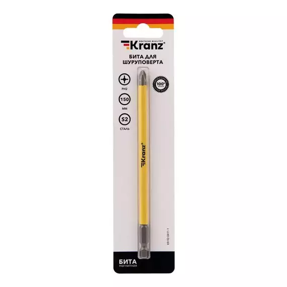 Бита для шуруповерта PH2х150мм (уп.1шт) Kranz KR-92-0411-1, изображение 3
