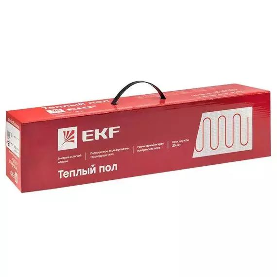 Комплект "Теплый пол" (мат) двухжил. "Уют" 2.5кв.м 375Вт PROxima EKF nm2-375-2.5, изображение 2