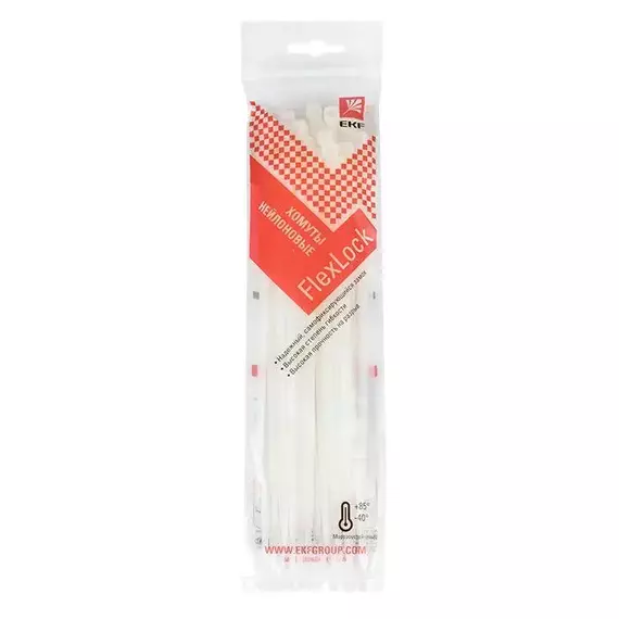 Хомут P6.6 4.8х200 FlexLock стандартный бел. (уп.100шт) PROxima EKF plc-fl-ctsw-4.8x200, изображение 3