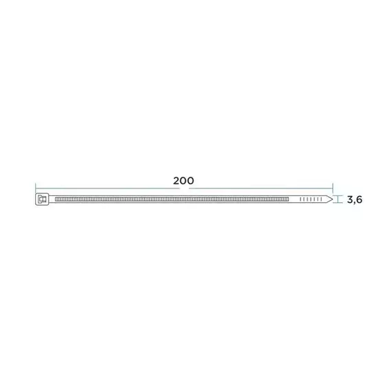 Хомут кабельный 3.6х200 нейл. бел. (уп.100шт) PROCONNECT 57-0200, изображение 3