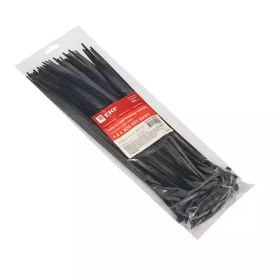 Хомут кабельный 4.8х300 нейл. черн. (уп.100шт) EKF plc-cb-4.8x300, изображение 3