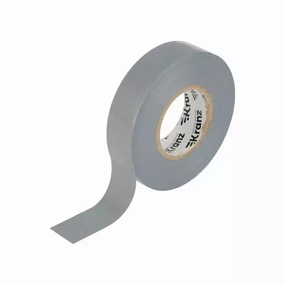 Изолента ПВХ профессиональная 0.18х19мм 20м сер. Kranz KR-09-2808, изображение 3