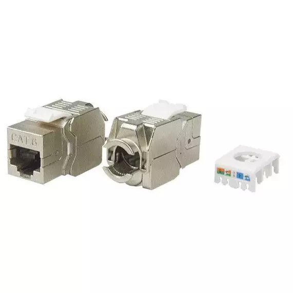 Вставка Keystone Jack RJ-45(8P8C) кат. 6 экранир. 180град. Toolless KJ8-8P8C-C6-180-TLS-SH-F-WH бел. Hyperline 426188