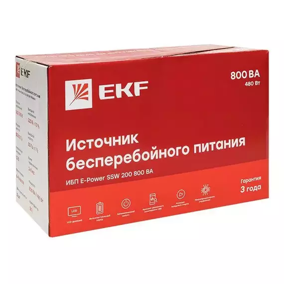 Источник бесперебойного питания линейно-интерактивный E-Power SSW 200 800ВА Proxima EKF SSW-280, изображение 5