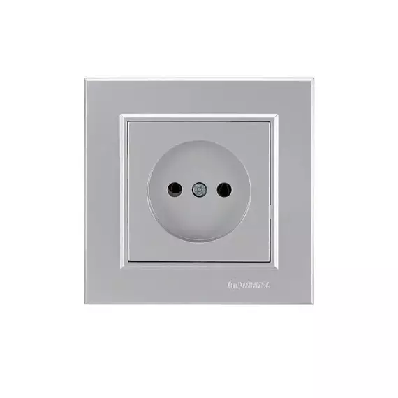 Розетка 1-м СП Karea 10А IP20 б/з сереб. Makel 56065022