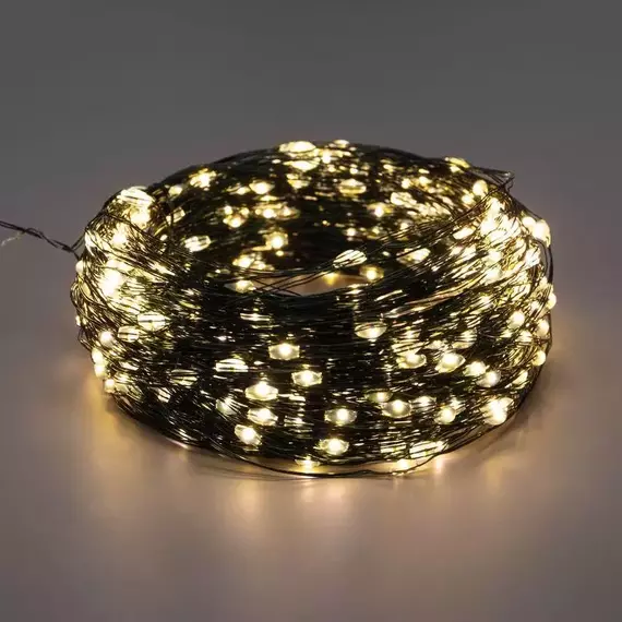 Гирлянда "Роса" с контроллером 30м 300 LED IP20 230В зел. провод теплое бел. свечение Neon-Night 303-276, изображение 4