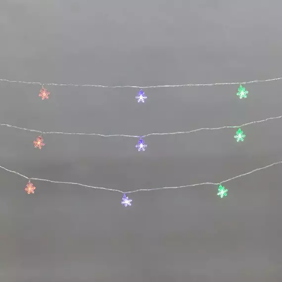 Гирлянда светодиодная "Снежинки" большие 5м 20 LED IP20 прозр. провод свечение мульти (RG/RB) мигание 230В Neon-Night 304-024
