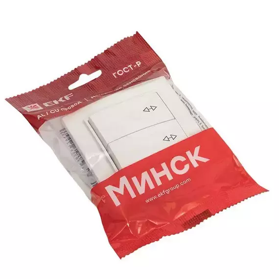 Переключатель проходной 2-кл. СП Минск 10А IP20 бел. Basic EKF ERV10-027-10, изображение 2