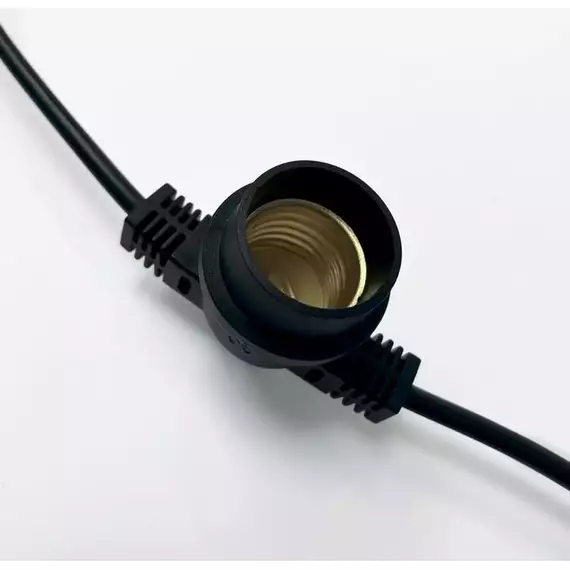 Гирлянда уличная Белт-лайт PBL-S40/L12+1.5 Black E27 IP65 (12м/40ламп/1.5м шнур) соединение в линию max750Вт (лампы в комплект не входят) JazzWay 5040564A, изображение 5