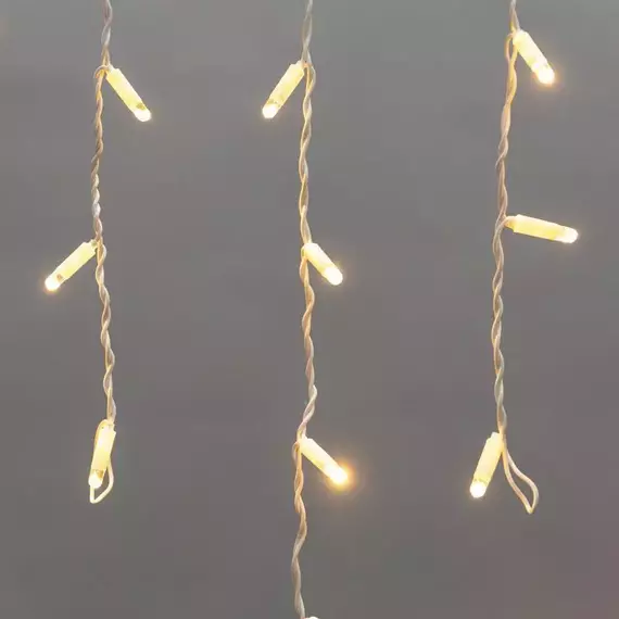 Гирлянда светодиодная "Айсикл" (бахрома) 2.4х0.6м 76LED тепл. бел. 5Вт 230В IP65 провод бел. Neon-Night 255-037-6, изображение 4