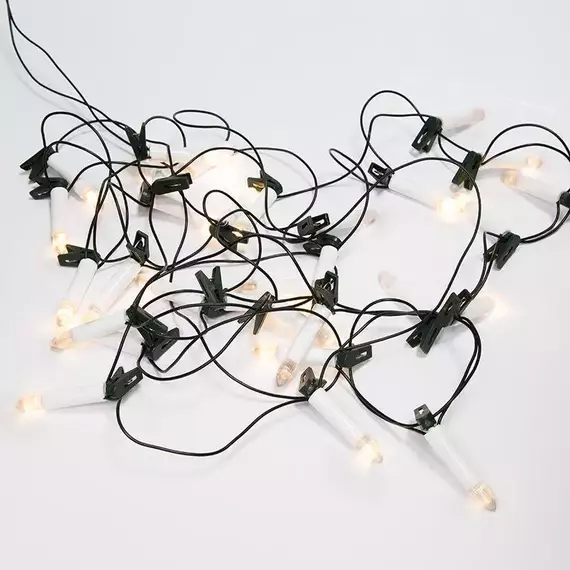 Гирлянда светодиодная "Свечи" 4м 20LED тепл. бел. 2Вт IP20 провод ПВХ темн. зел. Neon-Night 303-083, изображение 8