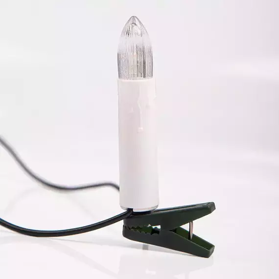 Гирлянда светодиодная "Свечи" 6м 30LED тепл. бел. 3Вт 220-240В IP20 провод ПВХ темн. зел. Neon-Night 303-084, изображение 4