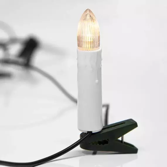 Гирлянда светодиодная "Свечи" 10м 50LED тепл. бел. 4Вт 220-240В IP20 провод ПВХ темн. зел. Neon-Night 303-085, изображение 9