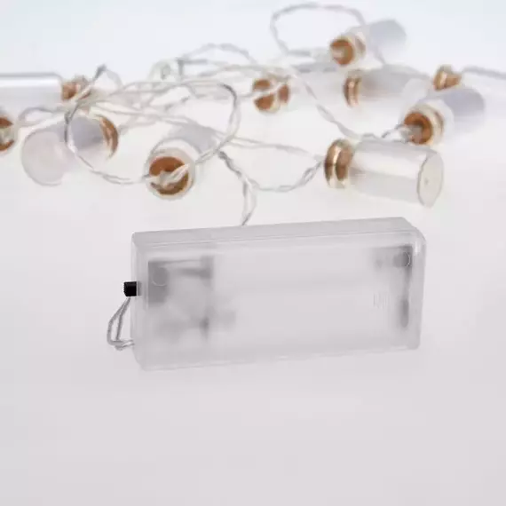 Гирлянда светодиодная "Баночки" 1.5м 10LED тепл. бел. 0.1Вт IP20 провод ПВХ прозр. элементы питания 2хAA (не в компл.) Neon-Night 303-096, изображение 2