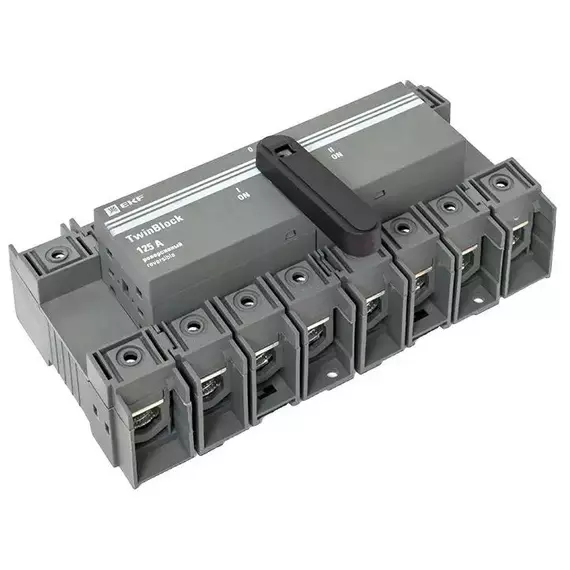 Рубильник 4п 125А реверсивный с рукояткой для прямой установки TwinBlock EKF tb-s-125-4p-rev, изображение 9