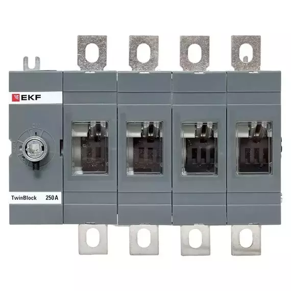 Рубильник 4п 250А без рукоятки управления TwinBlock EKF tb-s-250-4p, изображение 3