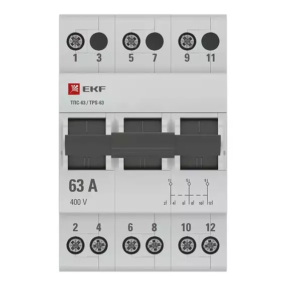 Переключатель трехпозиционный ТПС-63 3P 63А PROxima EKF TPS363, изображение 2