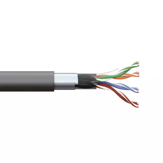 Кабель витая пара F/UTP кат.5e 4 пары solid внешний оболочка LDPE черн. TERACOM EKF TRC-5EFTP-04PE-BK-OUT3, изображение 2