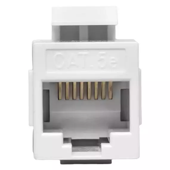 Адаптер проходной TERACOM кат.5E неэкранированный RJ45-RJ45 тип Keystone бел. EKF TRC-INLC-KSTN-5EUTP-WH