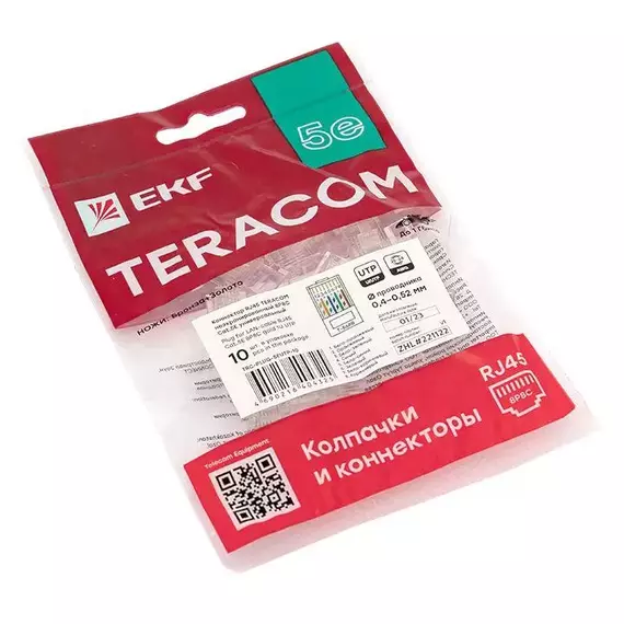 Коннектор RJ-45 TERACOM неэкранированный 8P8C Cat.5E универсальный (уп.10шт) EKF TRC-PLUG-5EUTP-10, изображение 5