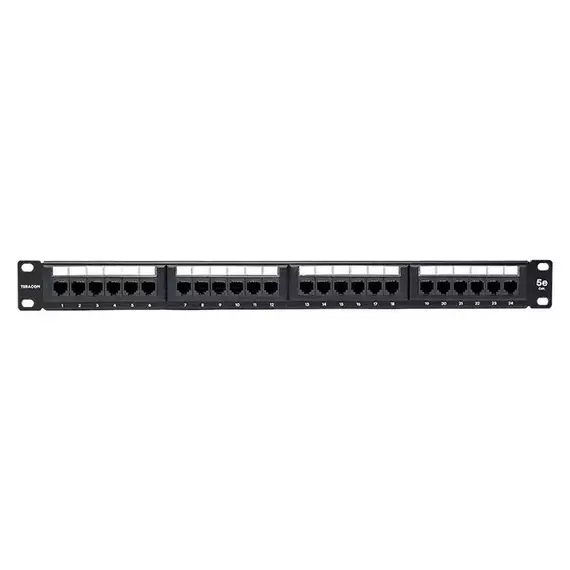 Патч-панель TERACOM 19дюйм кат.5E 1U неэкранированная UTP 24 порта RJ-45 110 IDC EKF TRC-PPNL-5EUTP-1U24, изображение 2