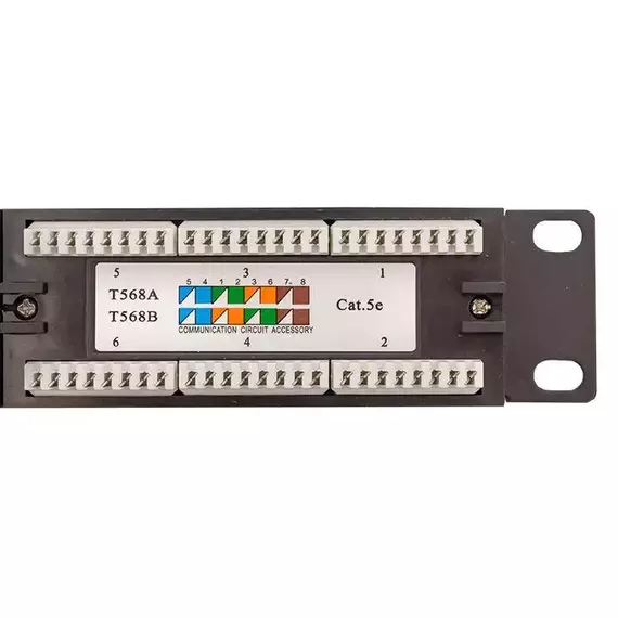 Патч-панель TERACOM 19дюйм кат.5E 1U неэкранированная UTP 24 порта RJ-45 110 IDC EKF TRC-PPNL-5EUTP-1U24, изображение 5