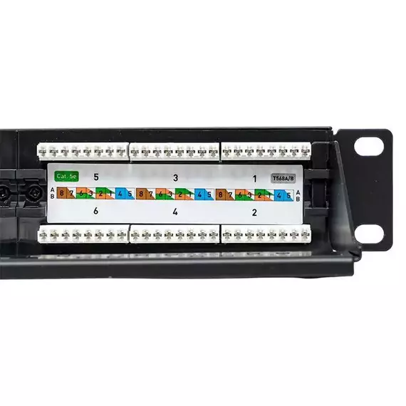 Патч-панель TERACOM 19дюйм кат.5E 1U неэкранированная UTP 24 порта RJ-45 110 IDC с органайзером EKF TRC-PPNL-5EUTP-C1U24, изображение 5
