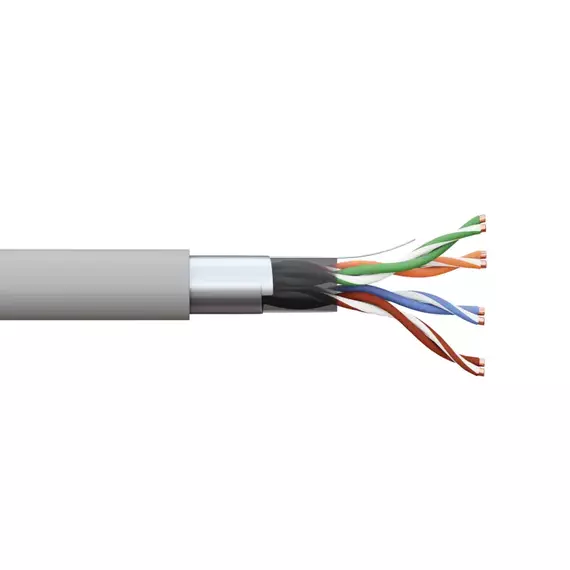 Кабель витая пара F/UTP кат.5e 4 пары solid 24AWG PVC сер. TERACOM PRO EKF TRP-5EFTP-04PVC-GY-IN3, изображение 2