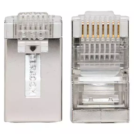Коннектор RJ-45 экранированный 8P8C 30мкд кат.5e универс. (уп.20шт) TeraLINK PRO EKF TRP-PLUG-5EFTP-20, изображение 3