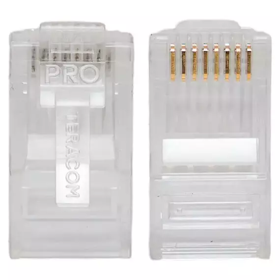 Коннектор RJ-45 неэкранированный 8P8C 30мкд кат.6 универс. (уп.20шт) TeraLINK PRO EKF TRP-PLUG-6UTP-20, изображение 3