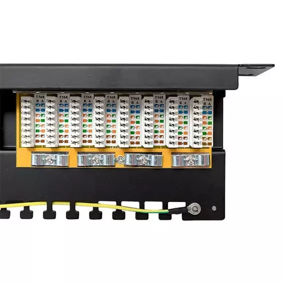 Патч-панель TERACOM PRO 19дюйм кат.5E 1U полный экран STP 24 порта RJ-45 Dual IDC с органайзером EKF TRP-PPNL-5ESTP-1U24, изображение 6