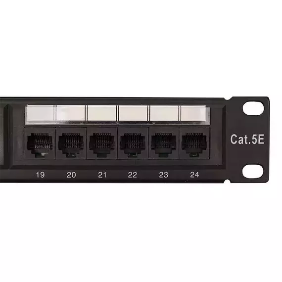 Патч-панель TERACOM PRO 19дюйм кат.5E 1U неэкранированная UTP 24 порта RJ-45 Dual IDC с органайзером EKF TRP-PPNL-5EUTP-C1U24, изображение 5