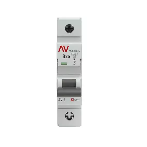 Выключатель автоматический модульный 1п B 25А 6кА AV-6 AVERES EKF mcb6-1-25B-av, изображение 2