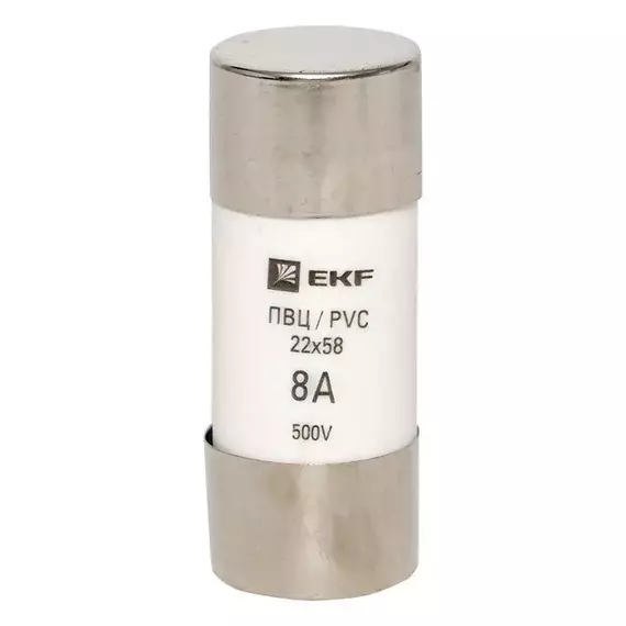 Вставка плавкая цилиндрическая ПВЦ 22х58 8А EKF pvc-22x58-8, изображение 2