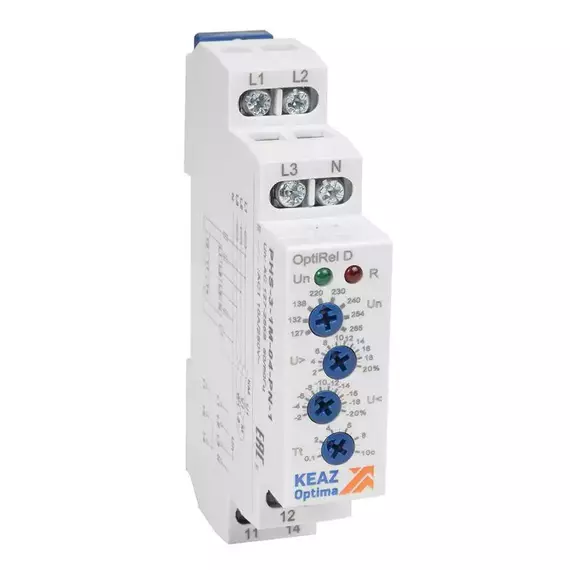 Реле контроля фаз OptiRel D PHS-3-1M-04-PN-2 повышенного/пониженного 3Ф+N 2СО КЭАЗ 331994