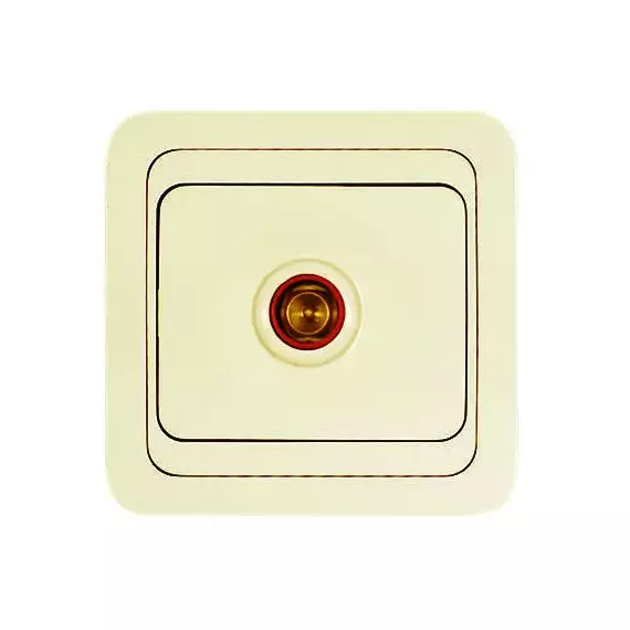 Розетка телевизионная TV 1-м СП Mimoza 16А IP20 крем/крем Makel 25007