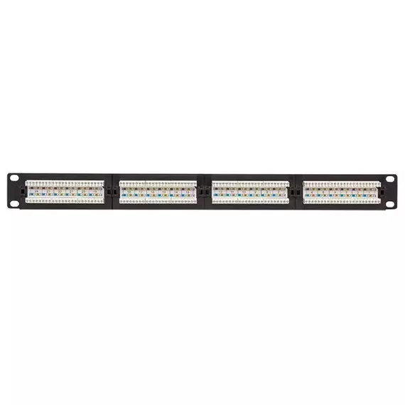 Патч-панель 19дюйм кат.6 1U неэкранированная UTP 24 порта RJ-45 Dual IDC TeraLINK PRO EKF TRP-PPNL-6UTP-1U24, изображение 3