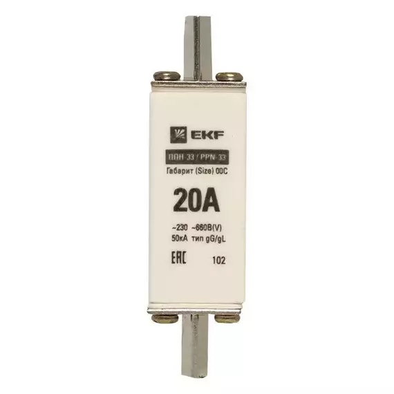 Вставка плавкая ППН-33 100/20А габарит 00C PROxima EKF fus-33/100/20, изображение 6