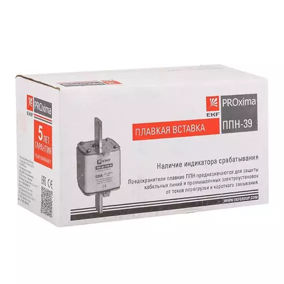 Вставка плавкая ППН-39 630/100А габарит 3 PROxima EKF fus-39/630/100, изображение 4