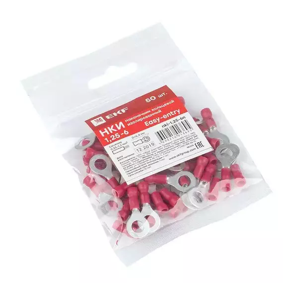 Наконечник кольцевой изол. НКИ 1.5-6 (уп.50шт) EKF nki-1.25-6n, изображение 4