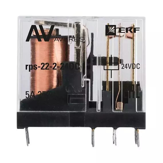 Реле промежуточное РП slim 22/2 5А 24В DC AVERES EKF rps-22-2-24DC, изображение 2